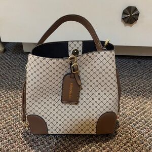 Cream and Brown Tote